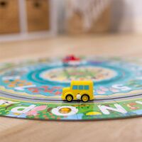 Детски пъзел за земя Melissa and Doug Round the Shore с превозни средства, 48 части