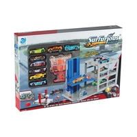 Детски паркинг Raya Toys Surfurious 48 части, с 8 метални коли