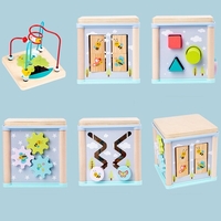 Бебешка играчка 6в1 Raya Toys Дървено кубче активити