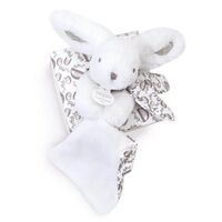 Плюшена играчка за гушкане Doudou заек с кърпичка в кутия 16 см
