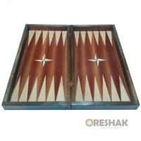 Комплект шах и табла с естествен фурнир махагон и бук 34 на 34 см