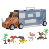 Игрален комплект Raya Toys Rhino Truck Детски автовоз с фигури и аксесоари, 11 части