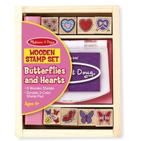 Дървени печати Melissa and Doug Сърчица и Пеперудки 12415