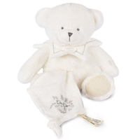 Плюшено мече за гушкане Doudou с кърпа 30 см, DC4344
