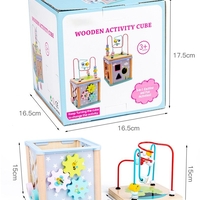Бебешка играчка 6в1 Raya Toys Дървено кубче активити