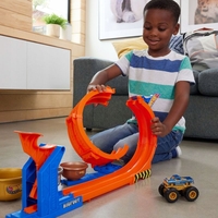 Писта Mattel Hot Wheels Monster Trucks Loop-and-Flip Trophy Challenge, 2 в 1