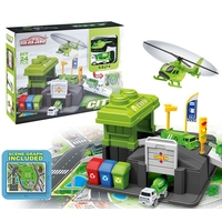 Детски паркинг и килимче за игра Raya Toys с камионче и хеликоптер