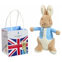 Плюшена играчка Peter Rabbit в подаръчна торбичка
