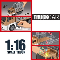 Игрален комплект Raya Toys Truck Car Детски камион с фигури на динозаври, с музика и светлини, 1:16