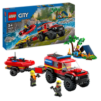 LEGO® City Пожарникарски камион 4x4 със спасителна лодка 60412