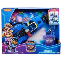 Игрален комплект Spin Master Paw Patrol: The Mighty Movie, Трансформираща се кола с фигурка Чейс, със звуци и светлини