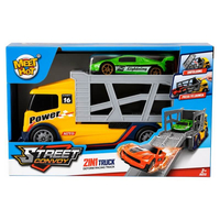 Детски камион автовоз Raya Toys Жълт с количка