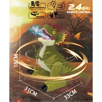 Играчка с дистанционно Raya Toys Динозавър, със звук, светлина, пръскащ вода