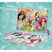Детски пъзел Lisciani Disney Princess, двулицев за оцветяване 24 части