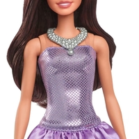 Кукла Mattel Barbie Fashionistas с кафява коса и блестяща лилава рокля