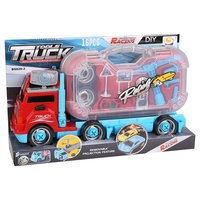 Детски камион с куфар Raya Toys с инструменти и коли, със звуци и светлини