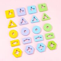 Дървена низанка Raya Toys Геометрични форми