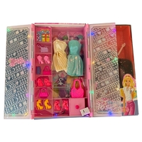 Детски комплект кукла с гардероб Raya Toys, със светлини и аксесоари