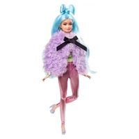 Кукла Mattel Barbie Extra Blue Hair Deluxe с домашен любимец и аксесоари, над 30 визии