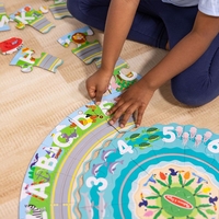 Детски пъзел за земя Melissa and Doug Round the Shore с превозни средства, 48 части