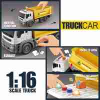 Детски камион самосвал Raya Toys Truck Car с музика и светлини, 1:16