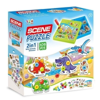 Пъзел и мозайка 2в1 Raya Toys Динозаври, 105 части