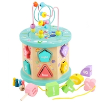 Дървен сортер Raya Toys с лабиринт и настолна игра