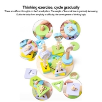 Дървена низанка Raya Toys Геометрични форми