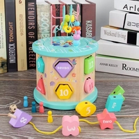 Дървен сортер Raya Toys с лабиринт и настолна игра