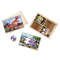 Дървен пъзел Melissa and Doug 4 в 1 Динозаври 13791