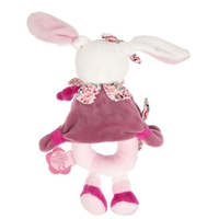 Плюшена играчка с дрънкалка Doudou Заек, 19 см.