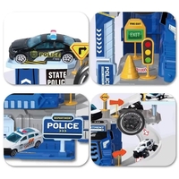 Детски игрален комплект Raya Toys Полицейски камион-паркинг 2в1, 46 ч.