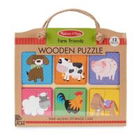 Дървен пъзел Melissa & Doug Natural Play Приятели от фермата