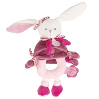 Плюшена играчка с дрънкалка Doudou Заек, 19 см.