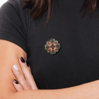 Емайлирана брошка за дрехи и аксесоари - Българска шевица - вид 2