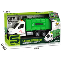 Детски боклукчийски камион Raya Toys Truck Car с музика и светлини, с карти за сортиране, 1:16