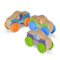 Комплект Melissa and Doug дървени коли с животно 3бр. 40129