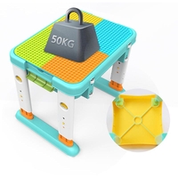 Детска маса със столче и конструктор 3 в 1 Feelo, 55 ч.