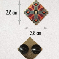 Емайлирана брошка за дрехи и аксесоари - Българска шевица