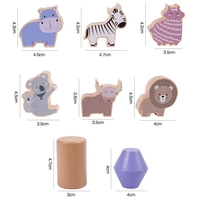 Дървена игра за баланс Raya Toys Дженга с животни