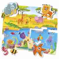 Детски 3D Пъзел Lisciani Carotina Baby Logic 3D Животни