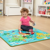 Килимче за игра с дървени превозни средства Melissa and Doug Пътуване по света 15194