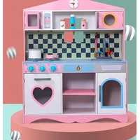 Дървена детска кухня Raya Toys Pink Heart