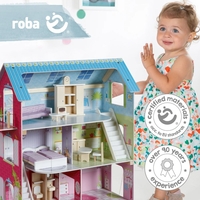 Къща за кукли дървена Roba с обзавеждане
