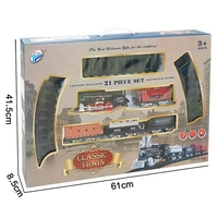 Детско влакче Raya Toys Classic Train с релси, звук и светлини, 21 части
