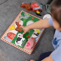 Дървен пъзел Melissa and Doug Селскостопански животни, 8 ч., 37235