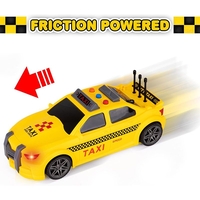 Детска кола за игра Raya Toys Такси с музика и светлини, Жълт, 1:16