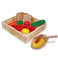 Дървена храна с дъска и нож Melissa and Doug 10487