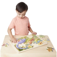 Дървен пъзел Динозаври в рамка Melissa and Doug 19066