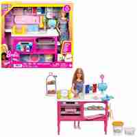Игрален комплект Mattel Barbie It Takes Two Кукла с Кафетерия, с 17 аксесоара